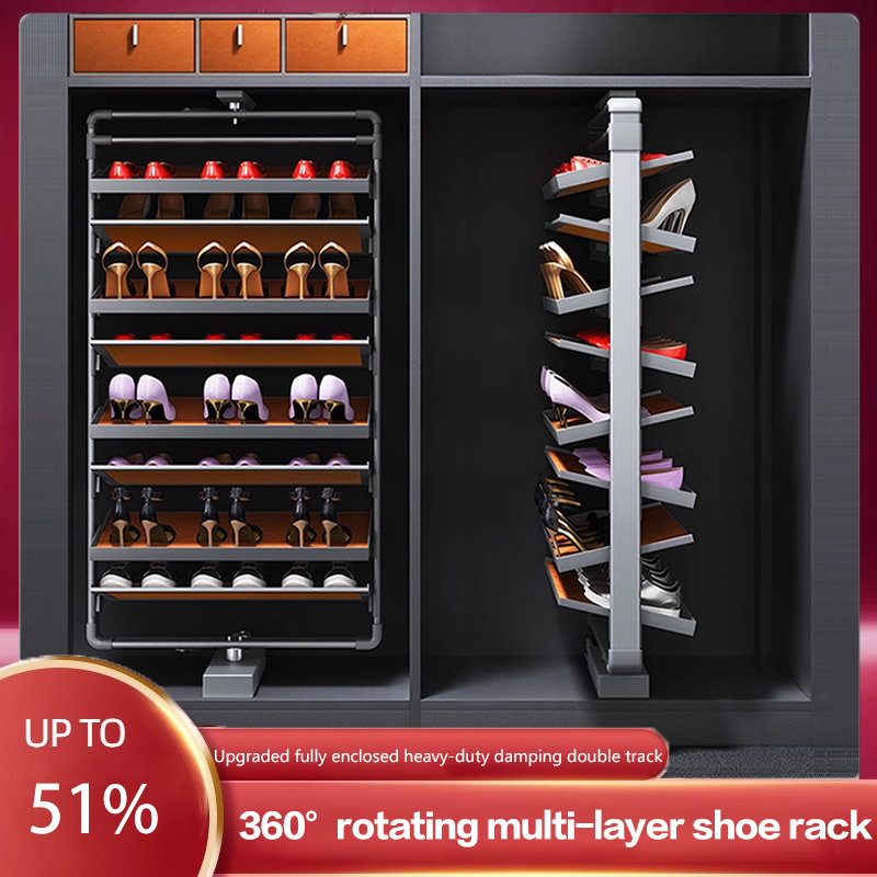 Furniture Rotating Hardware - Rotierendes Schuh regal 360-Grad-Haushalts-Multifunktions-Flip-Teleskop-Push-Pull-Aufbewahrungsregal Schuhs chrank