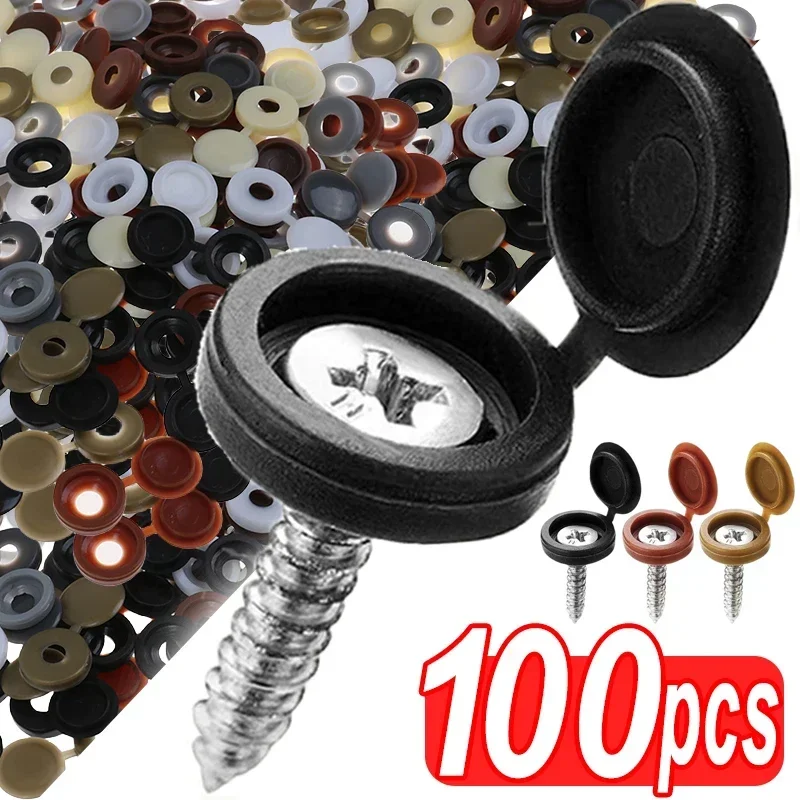 Furniture Hardware Decorative - Klappbare Kunststoff-Schraubkappenabdeckung, zusammenklappbar, Schutzkappe, Knopfmuttern, Schrauben,