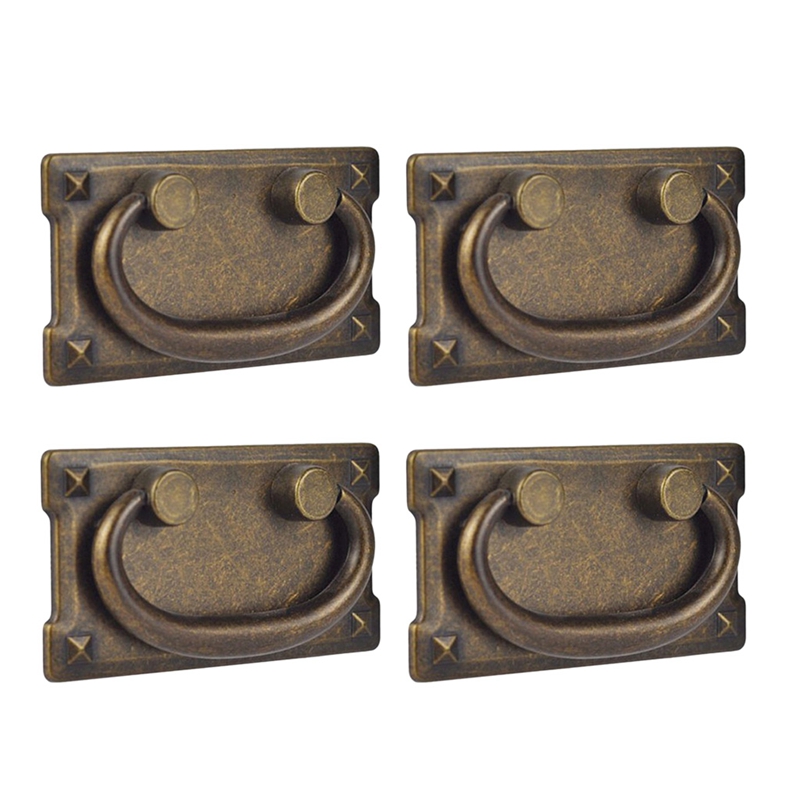 Furniture Hardware Parts - 4Pcs Vintage Antike Bronze Schublade Ring