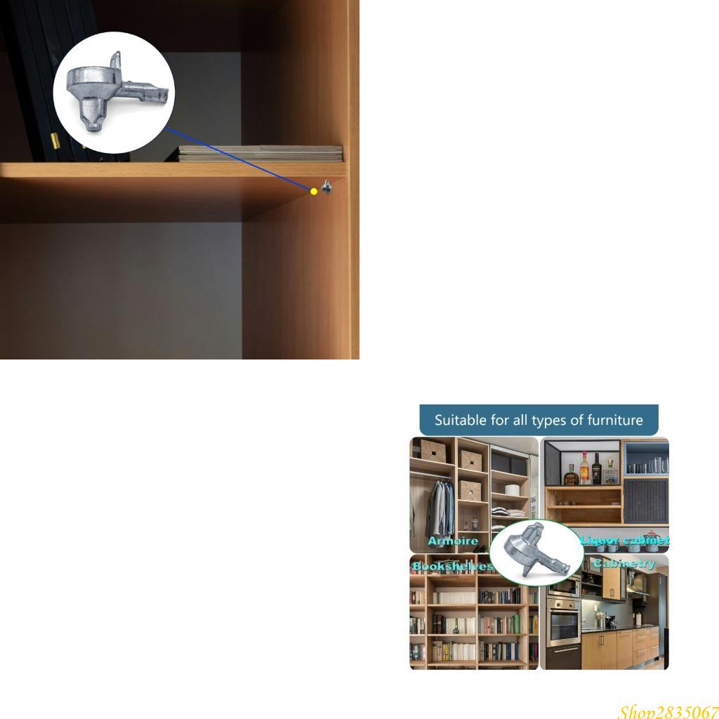 Shelf Peg Support - 100 Stück Schrankklammern aus Zinklegierung, Küchenschrank-Regalklammern,