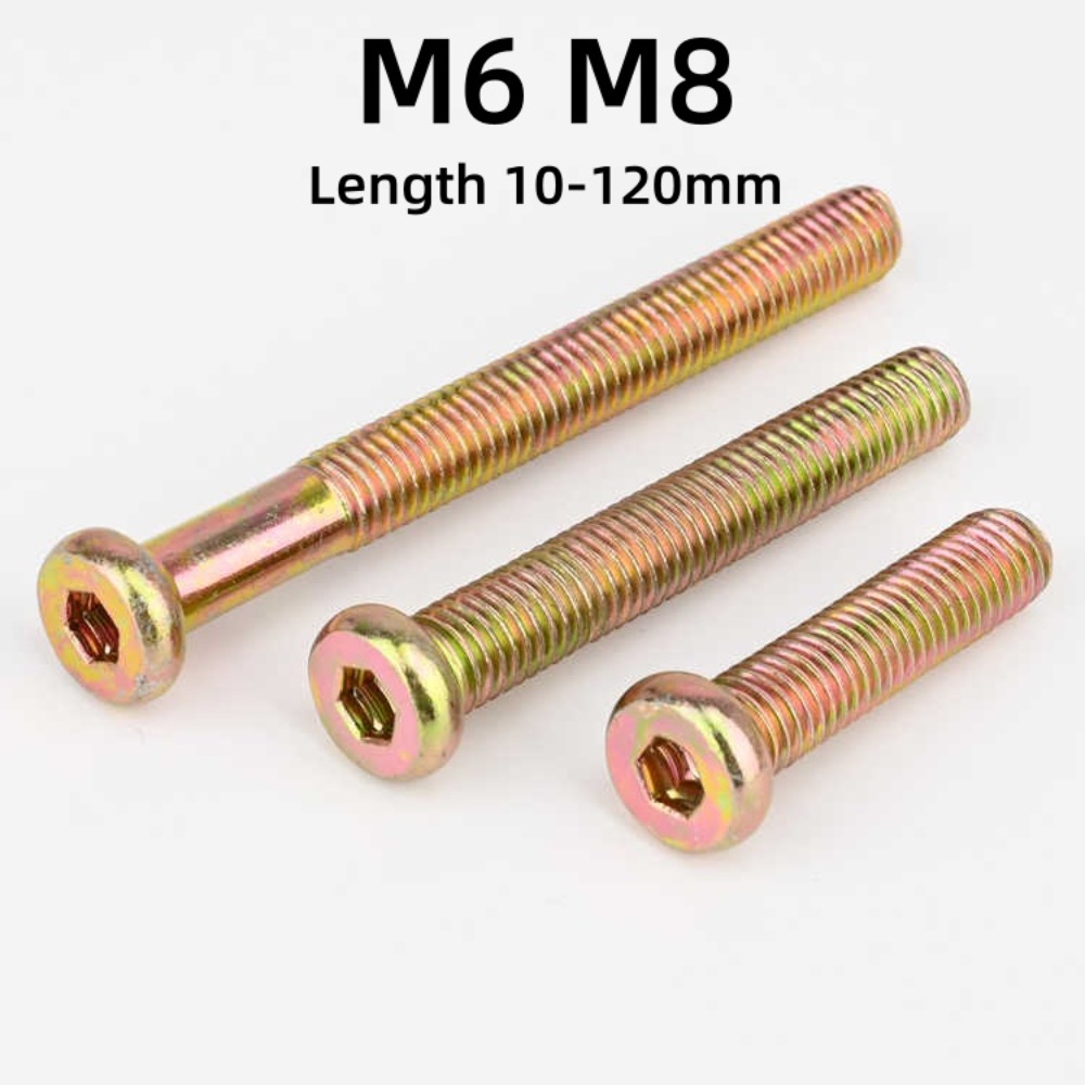 Furniture Hardware Fasteners - M6 M8 Innensechskant-Flachkopfschrauben für Möbelverbinder, farbig