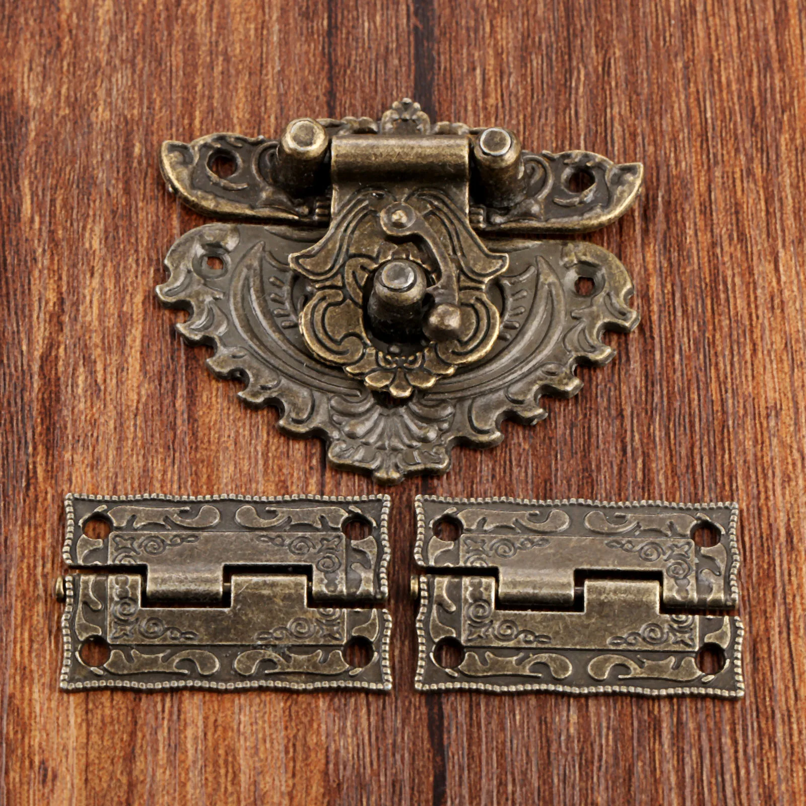 Furniture Hardware Decorative - 3 teile/satz Antike Bronze Vorhängeschloss Holz