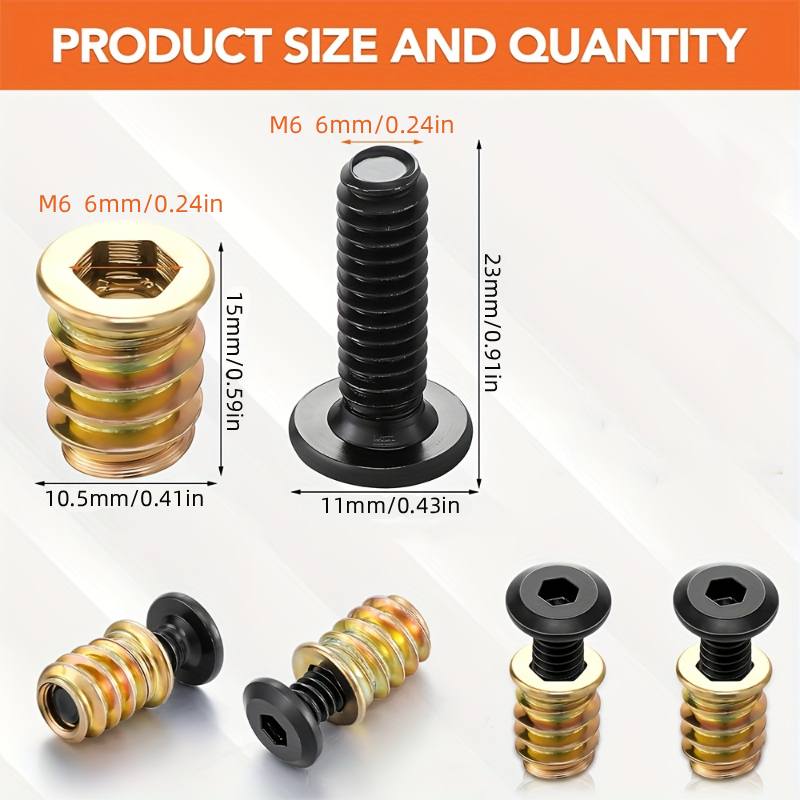 10PCS Mutter Gewinde Einsätze  – Furniture Hardware Fasteners Bewertung und Preis